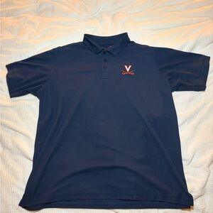 Antigua University of Virginia Navy Polo Shirt with Orange Logo